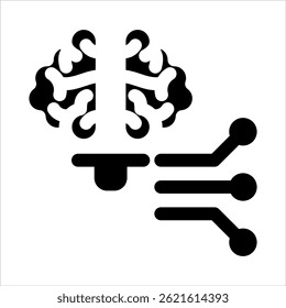 AI Glyph Icon. Simple Vector Illustration on White Background