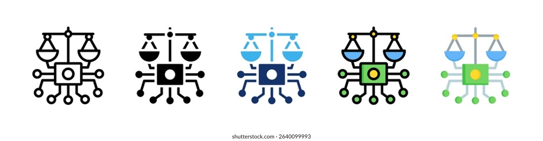 Ai Governance Icon Collection With Multiple Styles