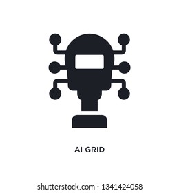 ai grid isolated icon. simple element illustration from artificial intellegence concept icons. ai grid editable logo sign symbol design on white background. can be use for web and mobile