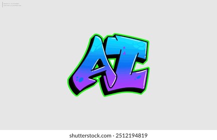 AI Hand Lettering Dripping Graffiti alphabet vector 
