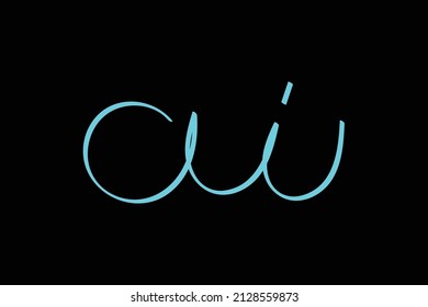 logotipo escrito a mano para identidad. caligrafía escrita a mano inicial ai, para monograma y logotipo. 
