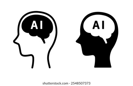 AI, ícone de cabeça que representa a inteligência artificial
