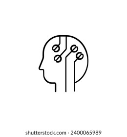 Diseño de iconos de estilo de línea de encabezado de IA
