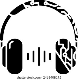 ai headphone with glyph style solid black color