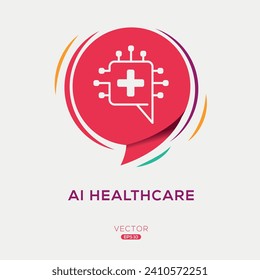 AI Healthcare (Artificial intelligence) Icon, Vector sign.