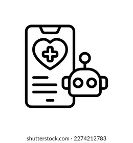 AI in Healthcare icon in vector. Logotype