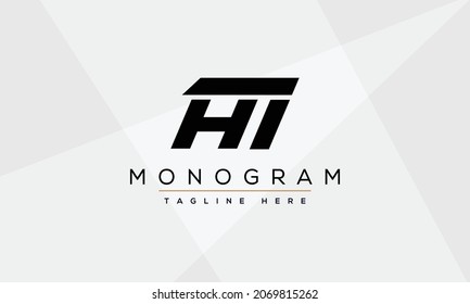 AI, HI abstract vector logo monogram
