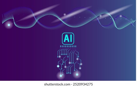 AI, alta tecnología, fondo de datos, circuito 