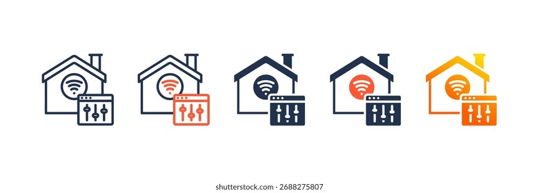 Ai Home Control icono conjunto de múltiples estilos de colección
