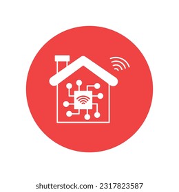 Ai House  Vector Icon with trendy background colors that can easily edit or modify 

