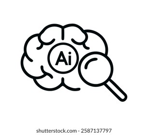 Ai human brain icon the cognitive aspect of artificial intelligence