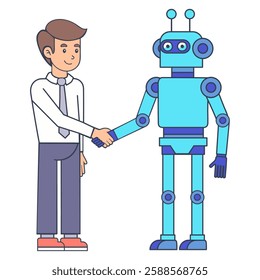 AI and human handshake partnership illustration