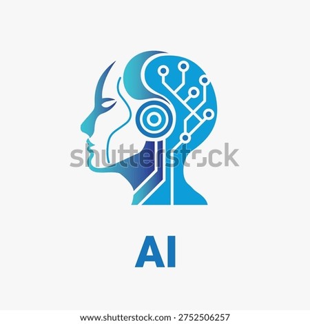 AI Human Head Icon – Artificial Intelligence Technology Concept