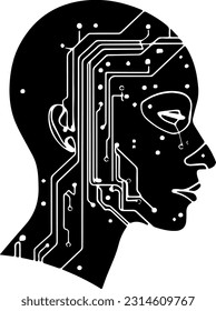 AI human head icon. illustration.