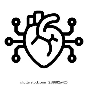 AI and Human Heart connections illustration