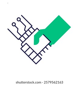 AI Human – Human and Robot Collaboration Representing Advanced AI Technology