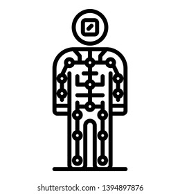 Ai humanoid icon. Outline ai humanoid vector icon for web design isolated on white background