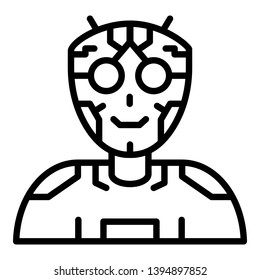 Ai humanoid intellect icon. Outline ai humanoid intellect vector icon for web design isolated on white background