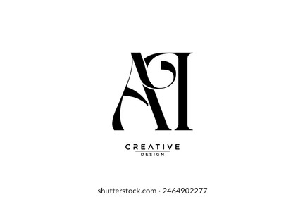 AI, IA, A, I, Letras Abstractas Logo Monograma