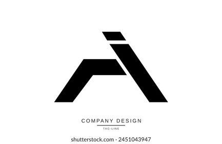 AI, IA Abstract Letters Logo Monogram Design Icon Font