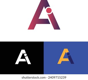 AI, IA letter logo design template elements. Modern abstract digital alphabet letter logo. Vector illustration. New Modern logo