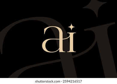 AI or IA letter logo icon design. Classic style luxury initials monogram.