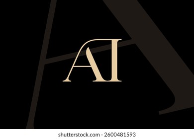AI or IA letter logo icon design. Classic style luxury initials monogram.