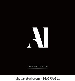 AI IA Logo Monogram with Black and White Colors