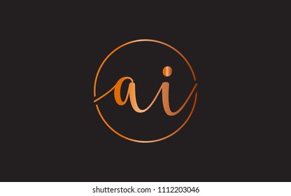 ai ia i a Lowercase Circular Cursive Letter Initial Logo Design Template Vector Illustration