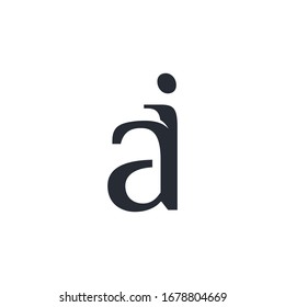 AI IA A I Lowercase Letter Initial Logo Design Template Vector Illustration