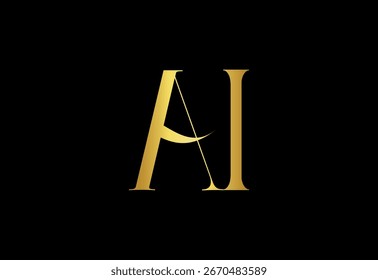AI, IA, A, I, logotipo del monograma con diseño Abstractas de la letra.