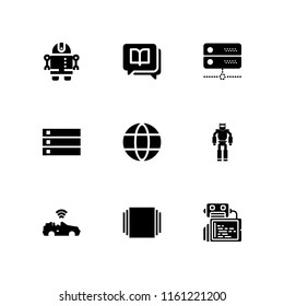 ai icon. 9 ai set with robot, internet, military robot machine and server vector icons for web and mobile app