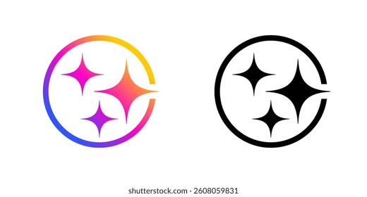 AI icon for artificial intelligence app or assistant chat button, vector sign. AI assistant or chatbot application UI magic icon
