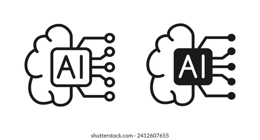 AI-Symbol. Logo der künstlichen Intelligenz. Vektorgrafik.