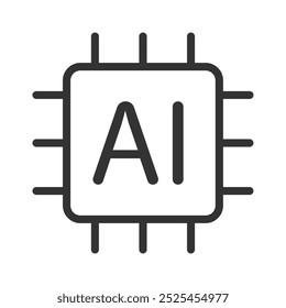 Icono de Ai. Signo de símbolo de inteligencia artificial. Imagen de Ilustración vectorial.