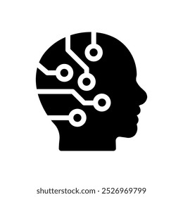 AI icon, Artificial intelligence icon. vector illustration color editable