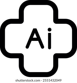 Ai Ícone Design Ícone de contorno Design Cor preta