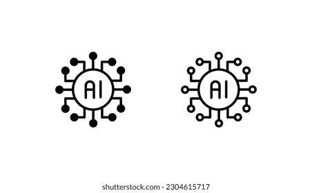 Ai-Icon-Design mit weißer Hintergrund-Stockillustration
