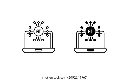 AI icon design with white background stock illustration