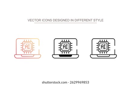 Ai icon design with white background stock illustration