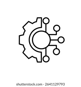 AI icon . Digital Transformation line icon. Linear style sign for mobile concept and web design. Digital technology outline vector icon. AI technology symbol, logo illustration.
