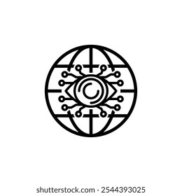 ai icon eye  vector Artificial intelligence icon logo