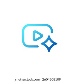 Ai icon featuring a play button combined with a star, symbolizing innovative technology usage.