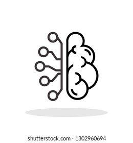 AI icon in flat style. Artificial Intelligence symbol for your web site design, logo, app, UI Vector EPS 10.