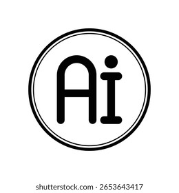 Ai icon isolated on white background. Ai logo.