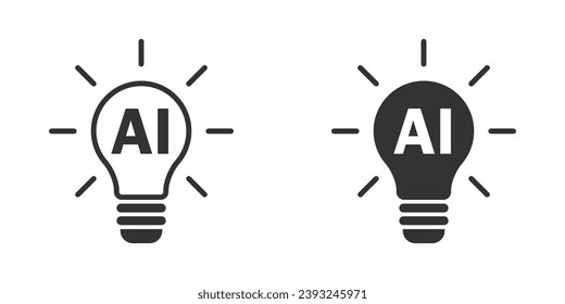 AI icon. Light bulb icon. Vector illustration.