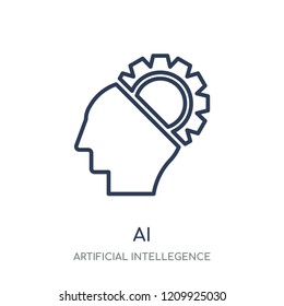 AI icon. AI linear symbol design from Artificial Intellegence collection.