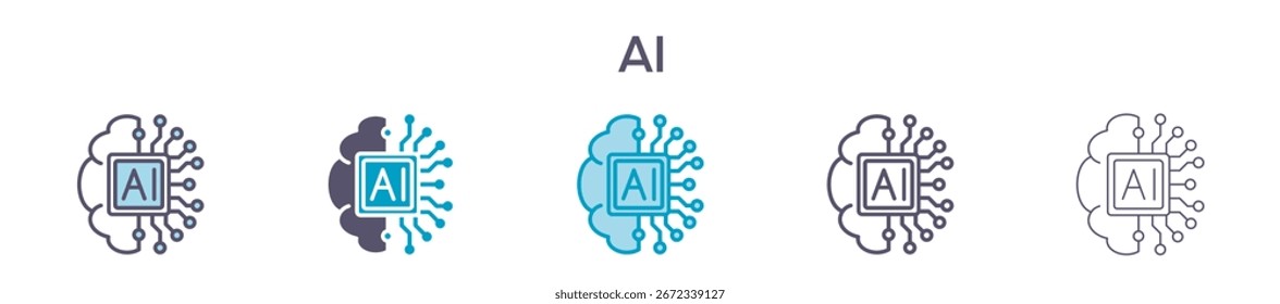 AI Icon Pack für Grafikdesign - mehrere Stile