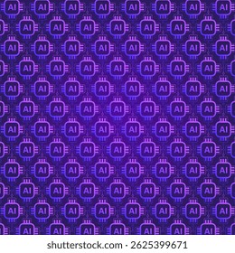 AI icon pattern isolated seamlessly on blue background. Illustrations vector