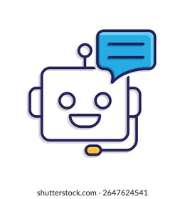 ícone ai. Assistente pessoal de IA. Assistente de voz. microfone com bot face. IU, educação, aplicativo, marca. Estilo de design misto